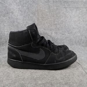 Nike Shoes Mens 8 Ebernon Mid Sneakers Black Lace Up Casual Lifestyle Athletic